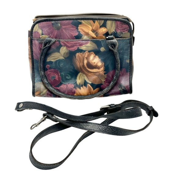 Patricia Nash Handbag Floral Leather with Adjustable Strap and Double Handles - Picture 1 of 12